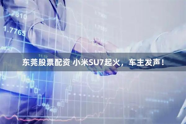 东莞股票配资 小米SU7起火，车主发声！